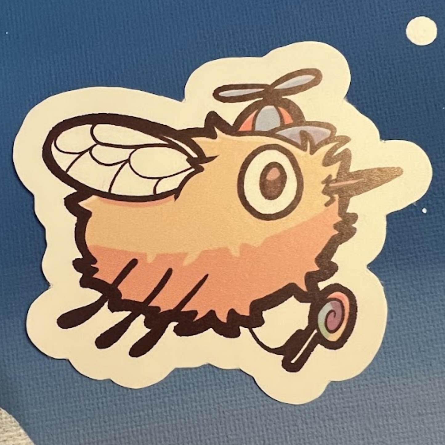 Baby Boy Bee Fly (3" Paper Sticker)