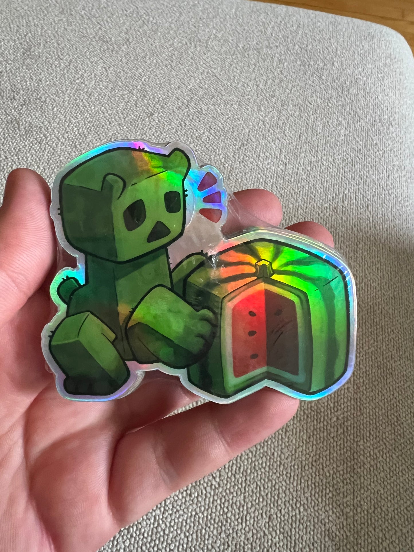 Watermelon Creeper (3" Holographic Vinyl Sticker)