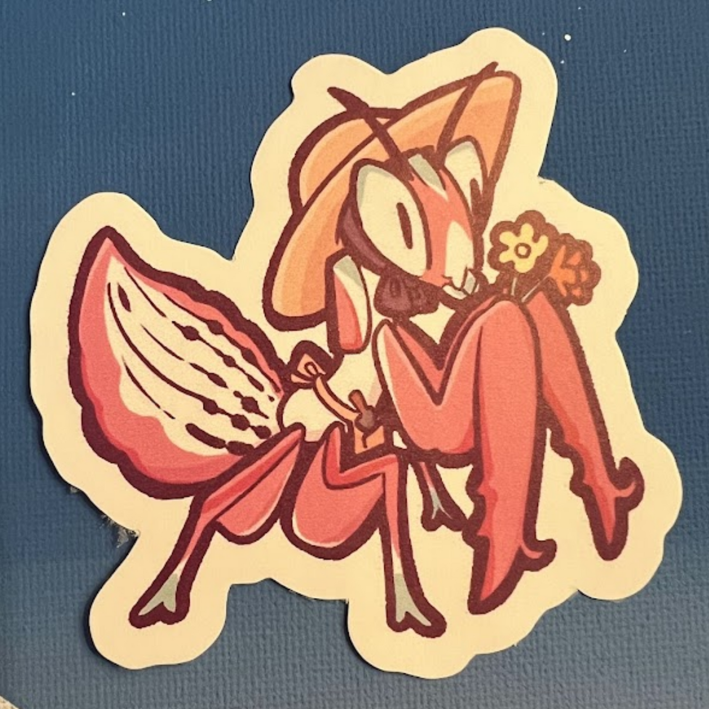 Florist Praying Mantis (3" Paper Sticker)
